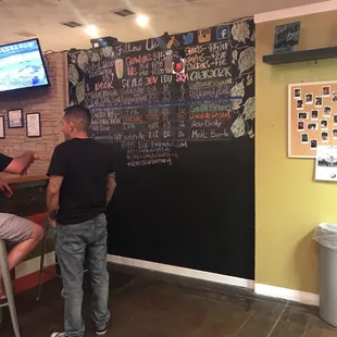 You may have to go to bartender to order from black board as there are no servers