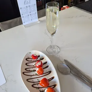 Prosecco Brut and Stuffed Peppadews
