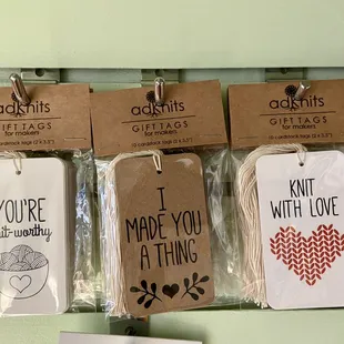 Tags for gifting.