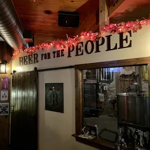 the interior of a pub