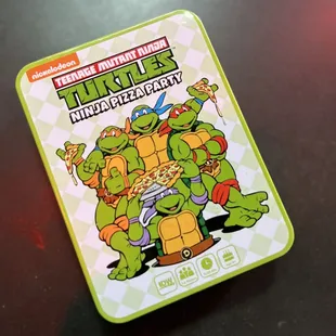a teenage mutant ninja pizza box