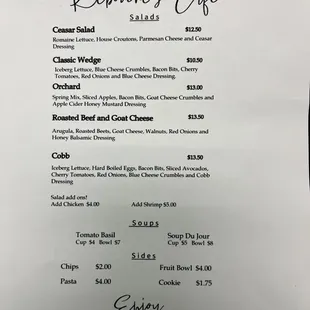 menu