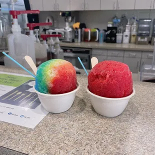 two bowls of ice cream