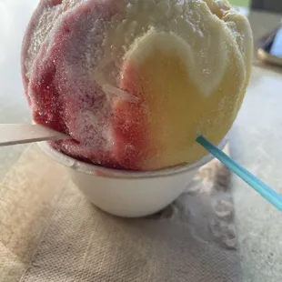 Strawberry, mango and snow cap