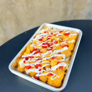 a tray of food on a table