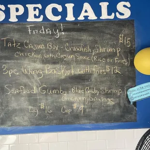 Daily specials