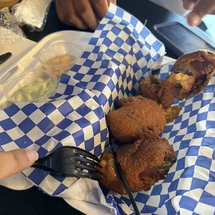 Jalapeño Shrimp Bacon Hush puppies