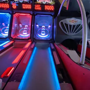 a row of arcade games