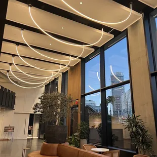 Seating available in the lobby next to the bar