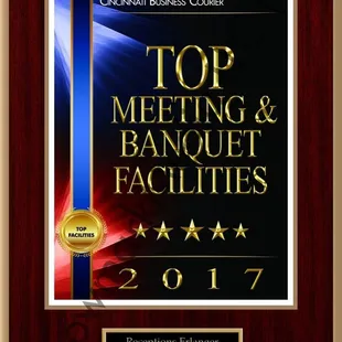 Voted TOP Meeting and Banquet Facilities By the Cincinnati business Courier