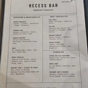 menu