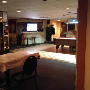 poker on TV and stage area for Karaoke