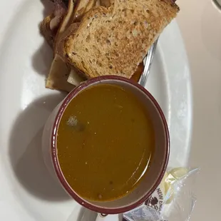 a sandwich and soup