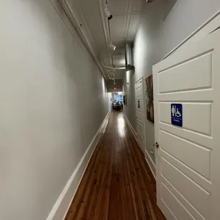 Inside - hallway to restrooms and special reserved seating