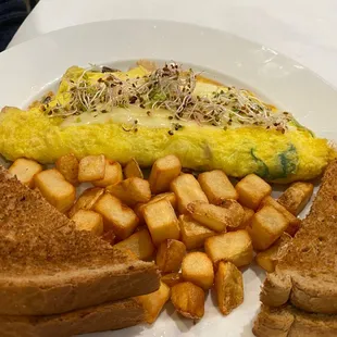 Spinach and sprouts omlet