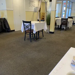Tables spaced out