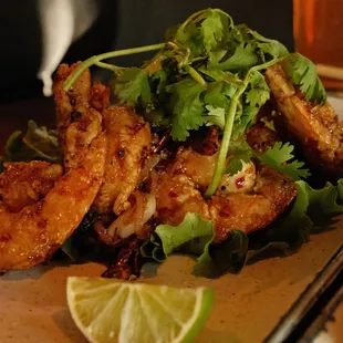 crispy caramelized saigon prawns