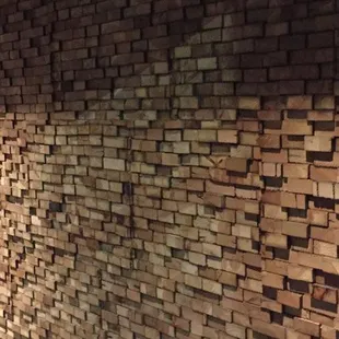 a wall made of wood planks