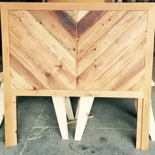 a headboard made of wood