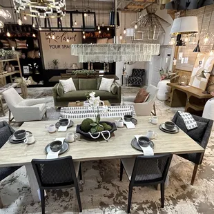 Dining at home is beautiful with this table and banquette!
