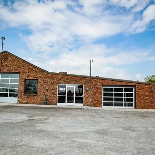 the outside of a brick building