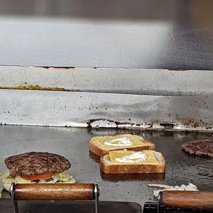 dont know how old the flat top is but its a critical component of this antique diner