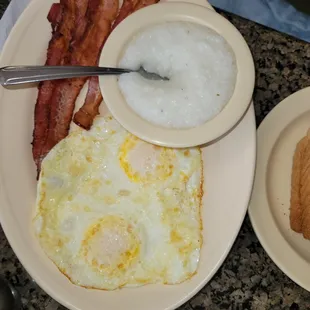 Breakfast Special, 2 eggs, 2 meat, grits, toast