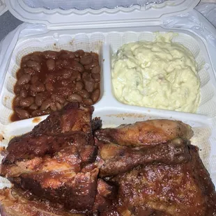 Mixed plate. Ribs and chicken.