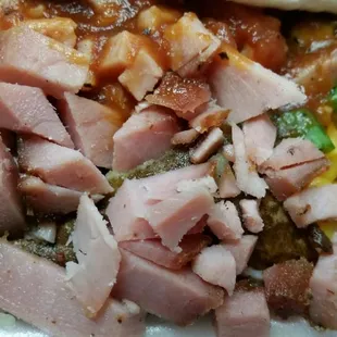 Baked potato with the works with smoked ham...it's going down! 10am til 3am, closed on Mondays.