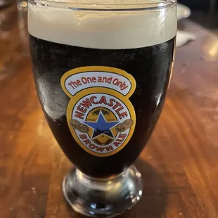 a glass of beer on a table