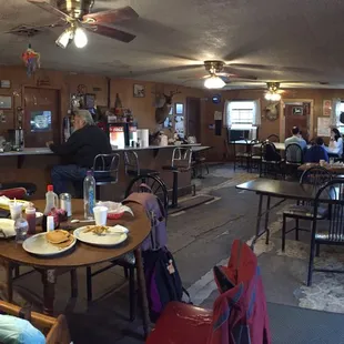 people eating and drinking