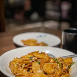 Shanghai style pan fried rice cake