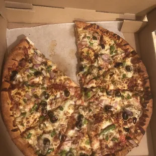 a half eaten pizza