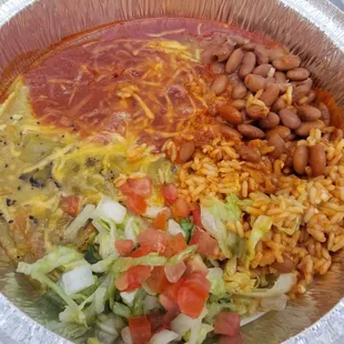 Cheese enchiladas.  Christmas