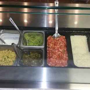 a variety of condiments