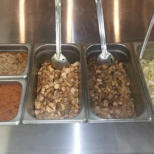 a variety of condiments