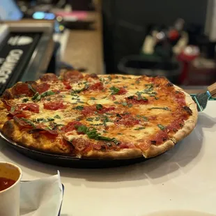 Margarita Pizza....1/2 Pepperoni  AWESOME!