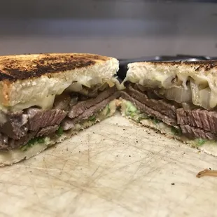 Prime rib melt with bc crumbles