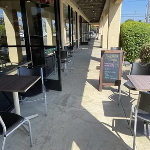 On a beautiful sunny day enjoy your meal outside!