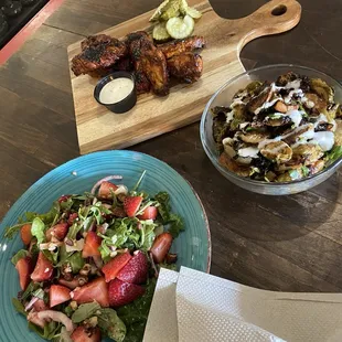 Buffalo Time - Small (8 Pieces), Oven-Roasted Brussel Sprouts, Strawberry Salad - Salad