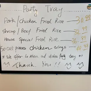 Party menu