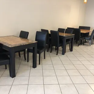 They got new furniture! Nice tables and chairs.