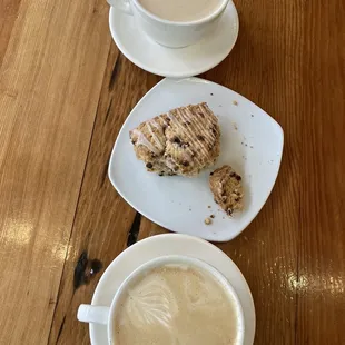 Lattes and scone