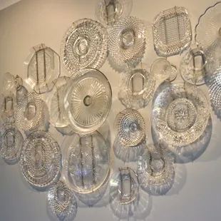 glass dish ware wall