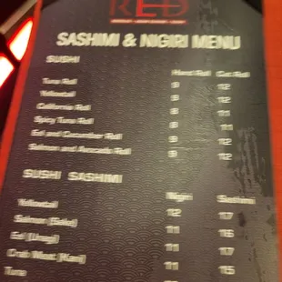 menu