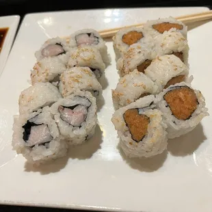 Spicy Tuna Roll and Yellowtail Roll