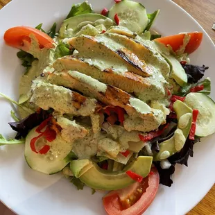 Chicken salad with cilantro dressing