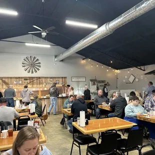 Dining area and buffet line