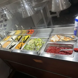 Small fruit and salad bar... This is available at breakfast time