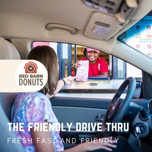 Drive thru with a friendly  service